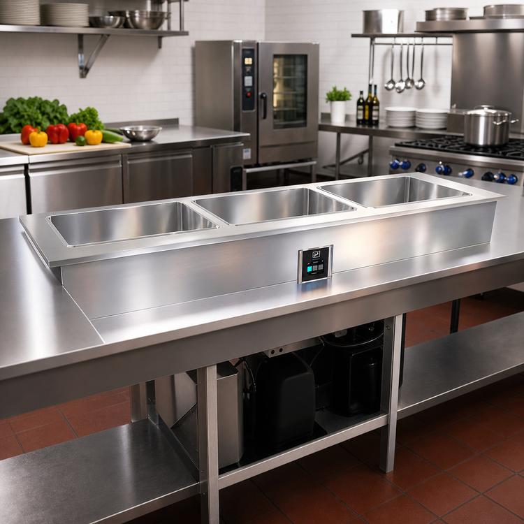 Product image #2 for Duke FCP3-SL Slimline 3-Section Full-Size Flush Mount Drop-In Cold Pan