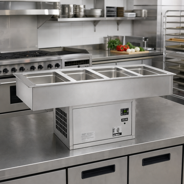 Product image #2 for Atlas Metal WCMD-C-5 5-Pan Cold Food Drop-In Well with Self-Contained Refrigeration