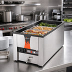Thumbnail image #2 for Vollrath Cayenne® 72056 Countertop 4-Pan 1/3-Size Wet Rethermalizer with Drain, Stainless Steel, Thermostatic Controls