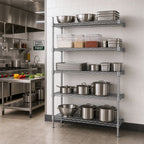 Thumbnail image #2 for Eagle Group A5-86-2142C 5-Tier Add-On Wire Shelving Unit, 42"W x 21"D x 86"H, Chrome-Plated