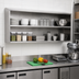 Thumbnail image #2 for Glastender WCO96 Open Front Stainless Steel Wall-Mounted Cabinet, 96 Inch