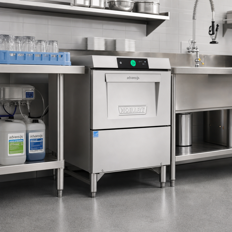 Product image #2 for Hobart LXGNR-30 Advansys High-Temp Undercounter Glasswasher/Dishwasher with Energy Recovery
