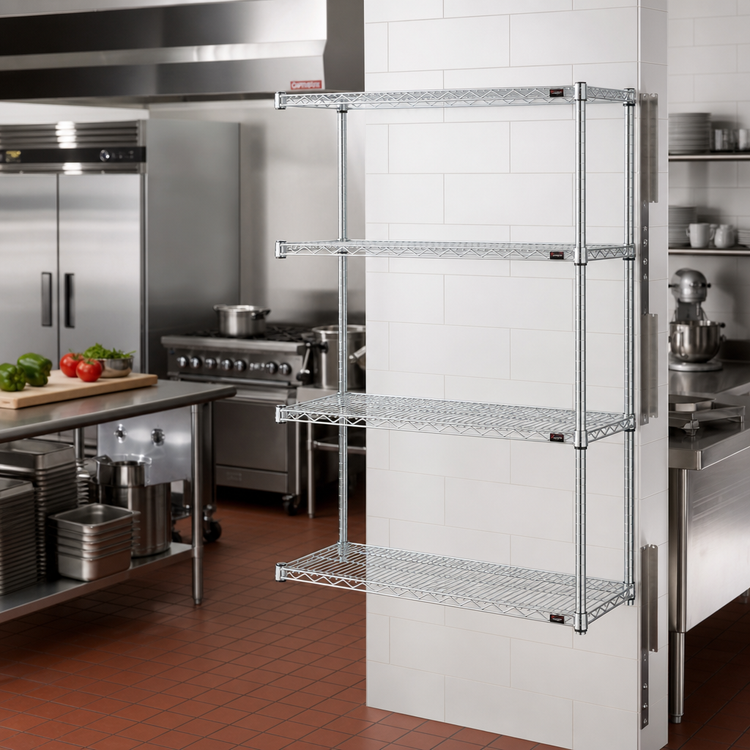 Product image #2 for Eagle Group 4-Tier Add-On Wire Shelving Unit, 36 in. W x 18 in. D x 63 in. H, Chrome-Plated