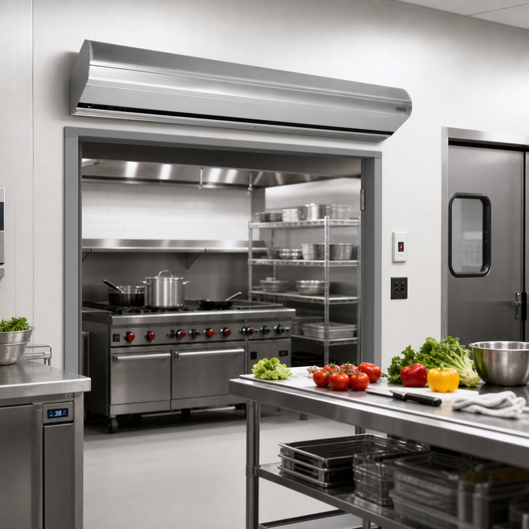 Product image #3 for Berner Architectural Icon 8 60-Inch Electric Heated Air Curtain, 1/5 HP, Wall or Top Mount