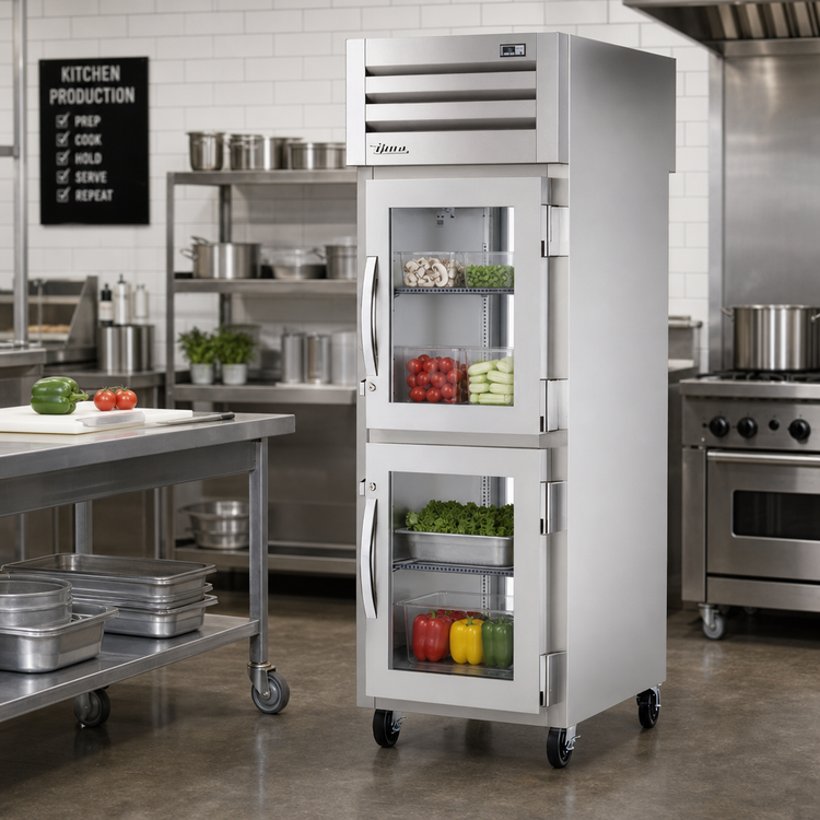 Product image #2 for True SPEC SERIES 1-Section Pass-Thru Refrigerator with 2 Half-Glass Front Doors and Rear Glass Door