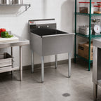Thumbnail image #2 for Eagle Group 1818-1-16/4-3VP One-Compartment Floor Model Utility Sink, 18 x 18 x 13-3/8-Inch Bowl, 16-Gauge 430 Stainless Steel Case of 3