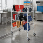 Thumbnail image #2 for Channel Manufacturing W3TD-1 Mobile Aluminum Wire Glass/Oval Tray Drying Rack, 3-Tier, 102-Tray Capacity