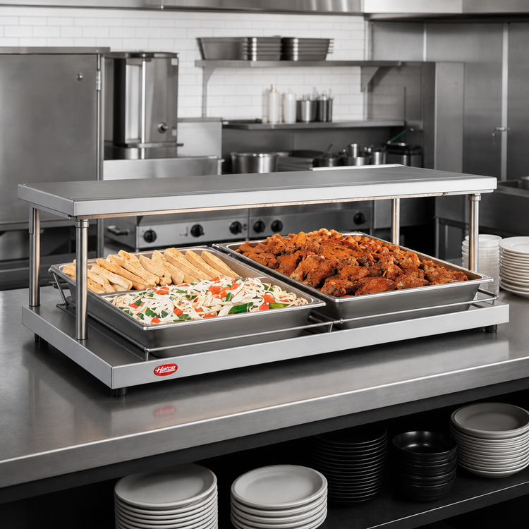 Product image #2 for Hatco Glo-Ray Freestanding Heated Shelf, 54" W x 17-1/2" D, Stainless Steel Top, Aluminum Base