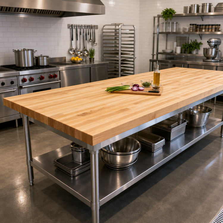 Product image #2 for Boos Block Northern Hard Rock Maple Blended Edge Grain Kitchen Countertop, 144 x 36 x 1-1/2 Inches, Oil Finish