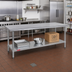 Thumbnail image #2 for Duke Manufacturing 108-Inch Stainless Steel Work Table with Galvanized Undershelf, 30-Inch Deep, Without Backsplash