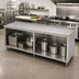 Thumbnail image #2 for John Boos 96-Inch Open Front Cabinet Base Work Table with 14-Gauge Stainless Steel Top and 1-1/2-Inch Rear Riser
