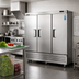 Thumbnail image #2 for Everest Refrigeration Three-Section Reach-In Refrigerator, 71 Cu. Ft., 74-3/4 Inches Wide, Bottom-Mounted Self-Contained, Solid Doors