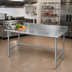 Thumbnail image #2 for Advance Tabco 120-Inch x 24-Inch Open Base Stainless Steel Work Table with 5-Inch Backsplash, 16-Gauge 430 Top