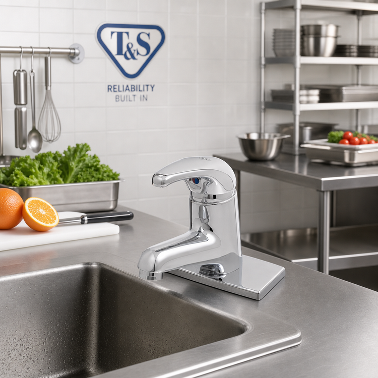 Product image #2 for T&S Brass Low-Lead Single-Lever Deck-Mount Manual Faucet with 1.5 GPM Laminar Flow Device
