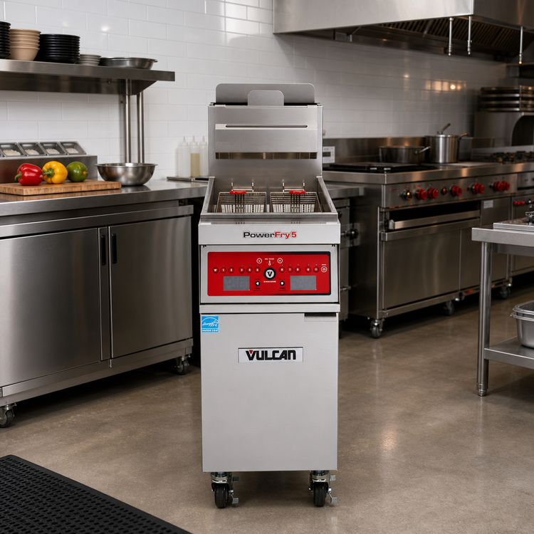 Product image #3 for Vulcan PowerFry5 High-Efficiency Freestanding Gas Fryer, 21-Inch, 65-70 lb Capacity, Computer Controls