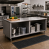 Thumbnail image #2 for BK Resources 96 x 36 Inch Stainless Steel Chef Table with Open Front Cabinet Base