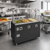 Thumbnail image #2 for Vollrath 2-Series Affordable Portable 3-Well Hot Food Station with Buffet-Style Breath Guard and Sliding Door Storage Base, Granite Finish, 120V