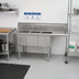 Thumbnail image #2 for Omcan 3-Compartment Stainless Steel Pot Sink with Right-Hand Drainboard and Center Drain, 48.5-Inch Wide