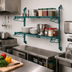 Thumbnail image #2 for Quantum Cantilever Double-Shelf Wall-Mount Wire Shelving Unit, 60 x 18 Inches, Green Epoxy