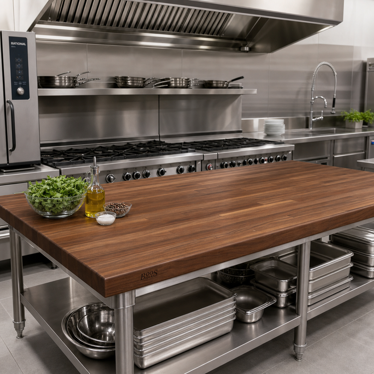 Product image #2 for John Boos Boos Block American Black Walnut Kitchen Countertop, Blended Rails Edge Grain, 60 x 42 x 1-1/2 Inches