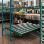 Thumbnail image #2 for Eagle Group QuadPlus QPF-1872VG-GL 72-Inch x 18-Inch Louvered Green Polymer Shelf Mat with Antimicrobial Protection Case of 2