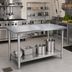 Thumbnail image #2 for John Boos Stallion 60-Inch x 36-Inch Stainless Steel Work Table with Safety Edge and Adjustable Undershelf