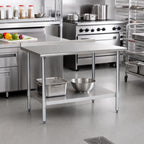 Thumbnail image #2 for Eagle Group BlendPort® BPT-2448EB-UT Stainless Steel Work Table, 48 x 24 Inches, 16-Gauge 300 Series Top, Rear Upturn, Adjustable Undershelf