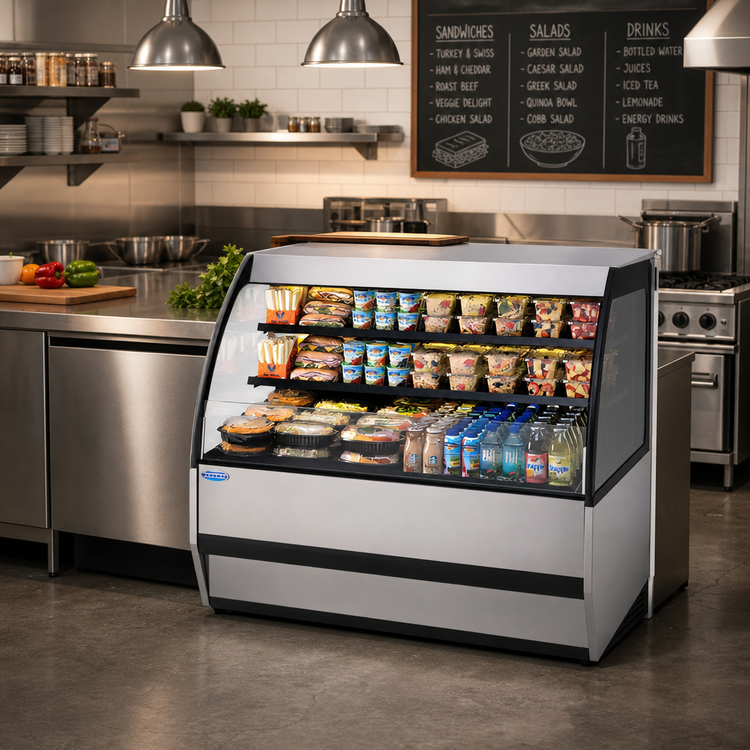 Product image #2 for 59.2-Inch Wide Self-Contained Refrigerated Self-Serve Deli Merchandiser with Versatile Service Top