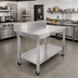 Thumbnail image #2 for John Boos ADA Adjustable-Height Stainless Steel Work Table with 5-Inch Backsplash and Casters, 60 x 30 Inches