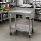 Thumbnail image #2 for AccuTemp AccuSteam Griddle EGF2403B3650-S2 Electric Steam Griddle, Floor Model with Stand and Casters, 36 x 24 Inch Stainless Steel Surface