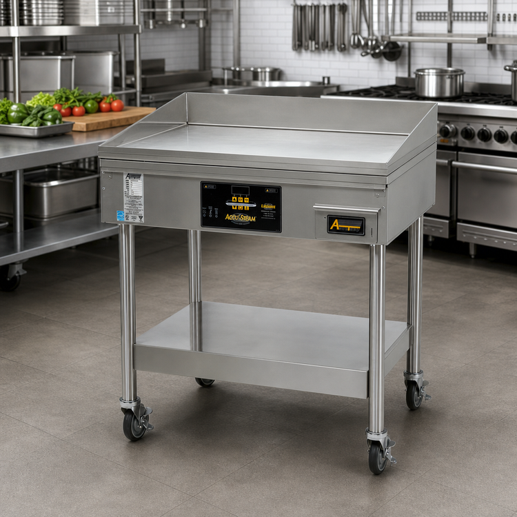 Product image #2 for AccuTemp AccuSteam Electric Floor Griddle with Stand and Casters, 36 x 24 Inch Cooking Surface