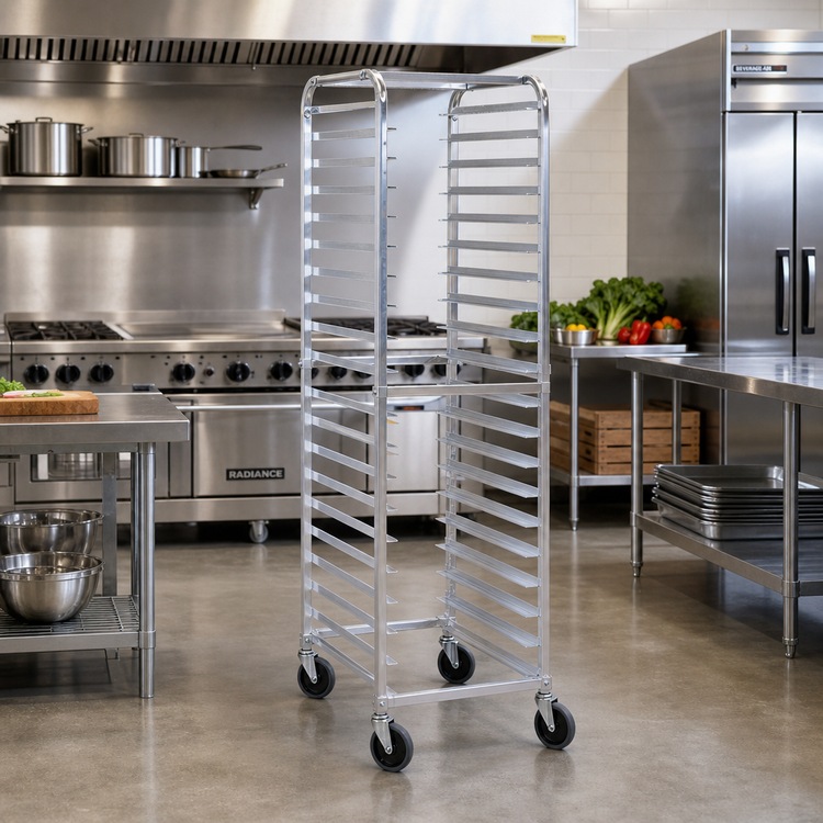 Product image #2 for Full-Height Mobile Knock-Down Utility Pan Rack for 20 Full-Size 18 x 26 Pans