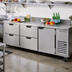 Thumbnail image #2 for Beverage-Air Three-Section Worktop Refrigerator with 4 Drawers and 1 Door, 93 Inches, Side-Mounted Self-Contained, Stainless Steel