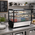 Thumbnail image #2 for Omcan Square Glass Countertop Refrigerated Display Case, 34.6-Inch, Full Service, 5.65 Cu. Ft.