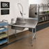 Thumbnail image #2 for BK Resources 36-Inch Straight Soiled Dish Table with Right-to-Left Operation, Pre-Rinse Sink, and Galvanized Legs