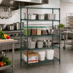 Thumbnail image #3 for Metro Super Erecta A536K3 Wire Shelving Starter Unit, 36W x 24D x 63H, 4 Shelves, Green Epoxy Finish