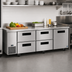 Thumbnail image #2 for Hoshizaki Steelheart ULR93B-D4 Three-Section Undercounter Refrigerator with 1 Solid Door and 4 Drawers, Side-Mounted Self-Contained Refrigeration