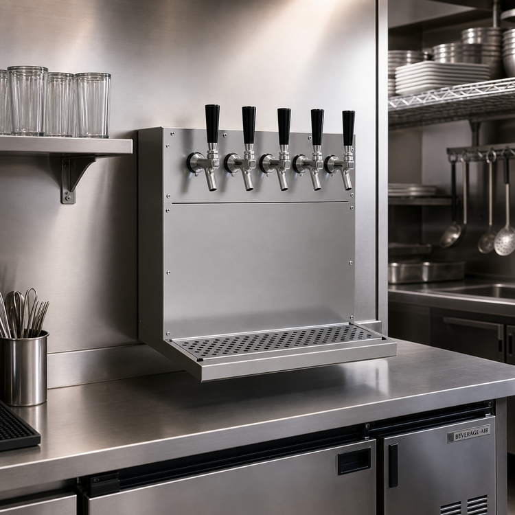 Product image #2 for Glastender WT-5-SS Wall Mount Air-Cooled Draft Dispensing Tower with 5 Stainless Steel Faucets