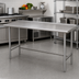 Thumbnail image #2 for Advance Tabco 84 Inch x 24 Inch 14-Gauge 304 Stainless Steel Work Table with 1.5 Inch Rear Up-Turn