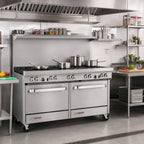Thumbnail image #2 for Southbend (Middleby) S-Series S60DD 60-Inch Gas Restaurant Range with 10 Open Burners, 2 Standard Ovens, Backriser with Hi-Shelf