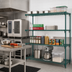 Thumbnail image #3 for Metro Super Erecta Super Adjustable Add-On Wire Shelving Unit, 60 W x 24 D x 63 H, 4 Shelves, Green Epoxy-Coated