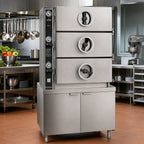 Thumbnail image #2 for Crown GC-2 Two Compartment Gas Pressure Steamer with Cabinet Base