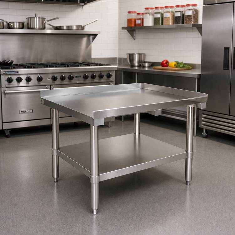 Product image #2 for Premium 30-1/2 Inch x 30 Inch Stainless Steel Equipment Stand with Adjustable Undershelf