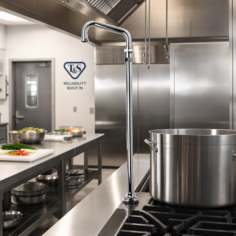 Product image #2 for T&S Brass Elevated Deck-Mount Swing Nozzle Pot Filler with 18-Inch Nozzle