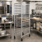 Thumbnail image #2 for Advance Tabco Mobile Full-Height Side-Loading Aluminum Pan Rack, 15 Sheet Pan Capacity