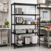 Thumbnail image #2 for 72-Inch Wide Stationary Wire Shelving Starter Kit with Black Epoxy Antimicrobial Finish