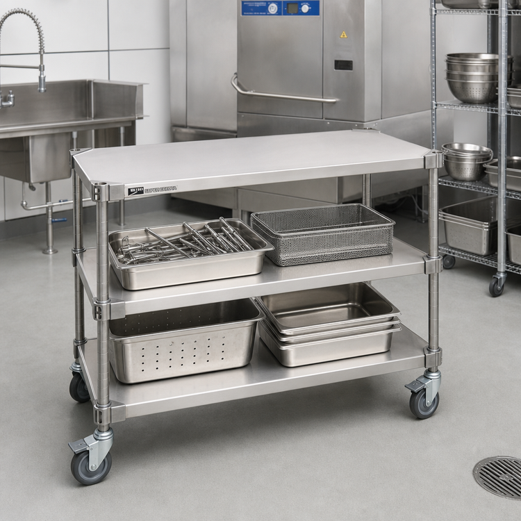 Product image #2 for Metro Super Erecta Autoclavable Cart-Washable Solid Stainless Steel Shelf, 48 x 18 Inches