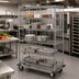 Thumbnail image #2 for Quantum Mobile Wire Shelving Enclosure Cart with 5 Shelves, 60 x 18 x 81 Inches, Chrome Finish