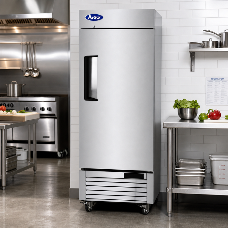 Product image #2 for Atosa 1-Section Reach-In Refrigerator with Solid Door, Bottom-Mount Self-Contained Cooling, 8.3 Cu. Ft.