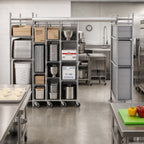 Thumbnail image #2 for Metro TOP-TRACK LTTA24C Stationary Intermediate Unit Kit for Track Shelving, 24-Inch Wide, 86-Inch Chrome-Plated Posts, Connecting Hardware
